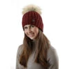 Premier Equine Knitted Bobble Hat -Horse Gear Store 1 AW19 Knitted Bobble Hat Wine Main Image RGB 72 big