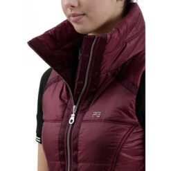 Premier Equine Carmen Riding Gilet -Horse Gear Store SS19 Carmen Ladies Quilted Riding Gilet Wine Detail Collar RGB 72 big
