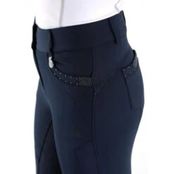 Premier Equine Beluso Ladies Full Seat Gel Riding Breeches -Horse Gear Store SS20 Beluso Ladies Full Seat Gel Riding Breeches Navy 3 4 Front Detail 72 RG