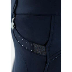 Premier Equine Beluso Ladies Full Seat Gel Riding Breeches -Horse Gear Store SS20 Beluso Ladies Full Seat Gel Riding Breeches Navy Front Pocket Branding