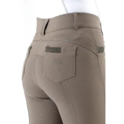 Premier Equine Beluso Ladies Full Seat Gel Riding Breeches -Horse Gear Store SS20 Beluso Ladies Full Seat Gel Riding Breeches Walnut 3 4 Rear Detailing 7